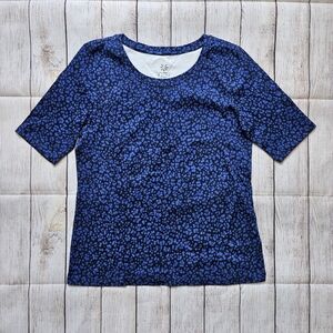 Isaac Mozrahi Blue Patterned Top